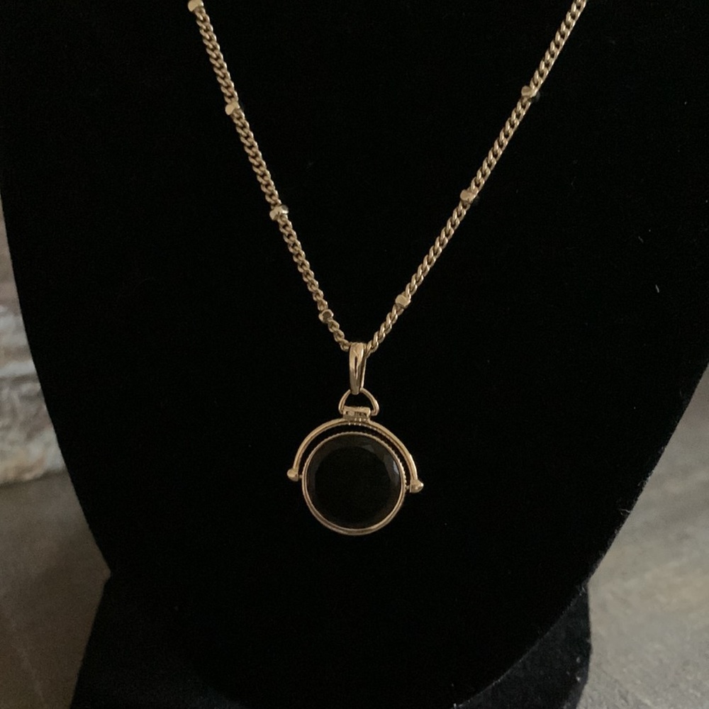 Kendra Scott Dira reversible pendant  Gold/Golden Obsidian